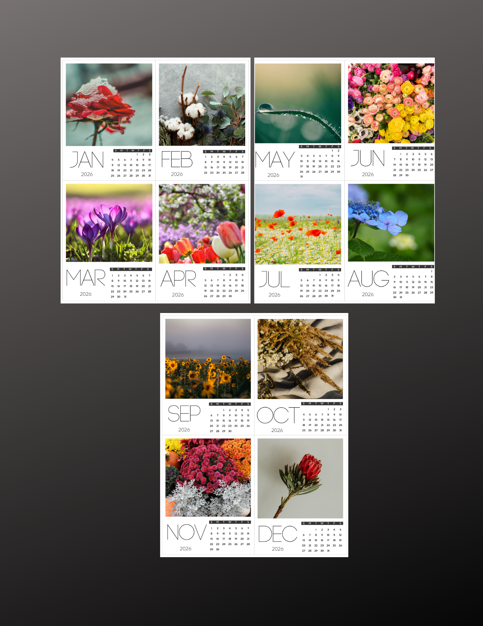 Flowers by Season Calendar (5x4")