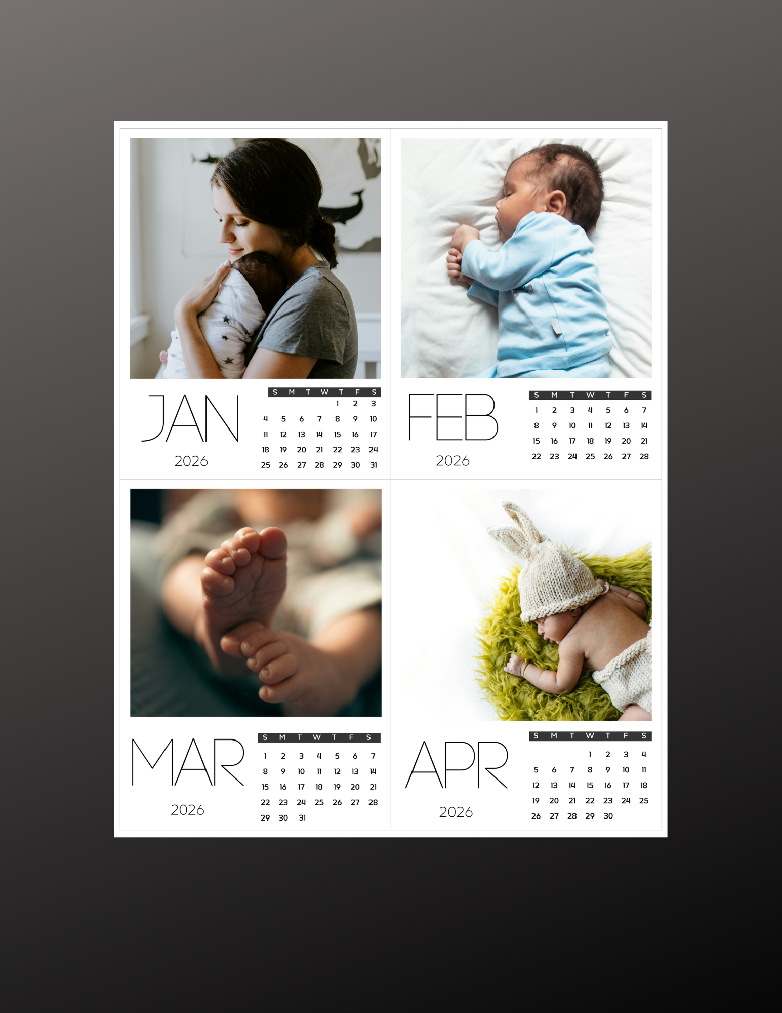 Custom Photo Calendar (5x4")