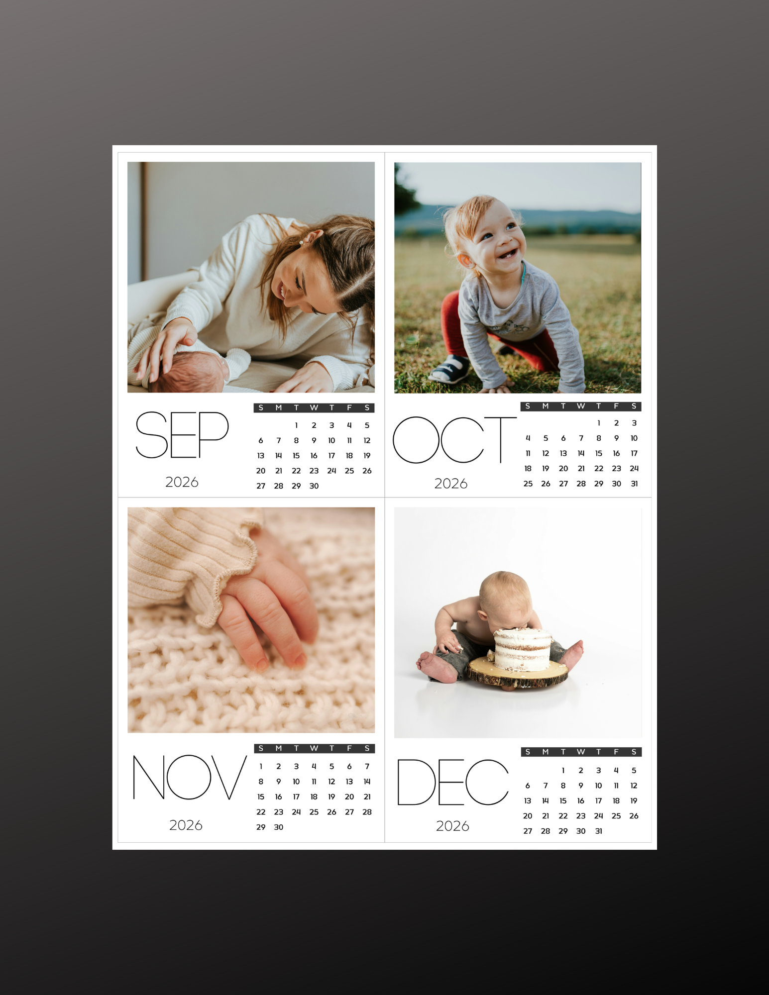 Custom Photo Calendar (5x4")