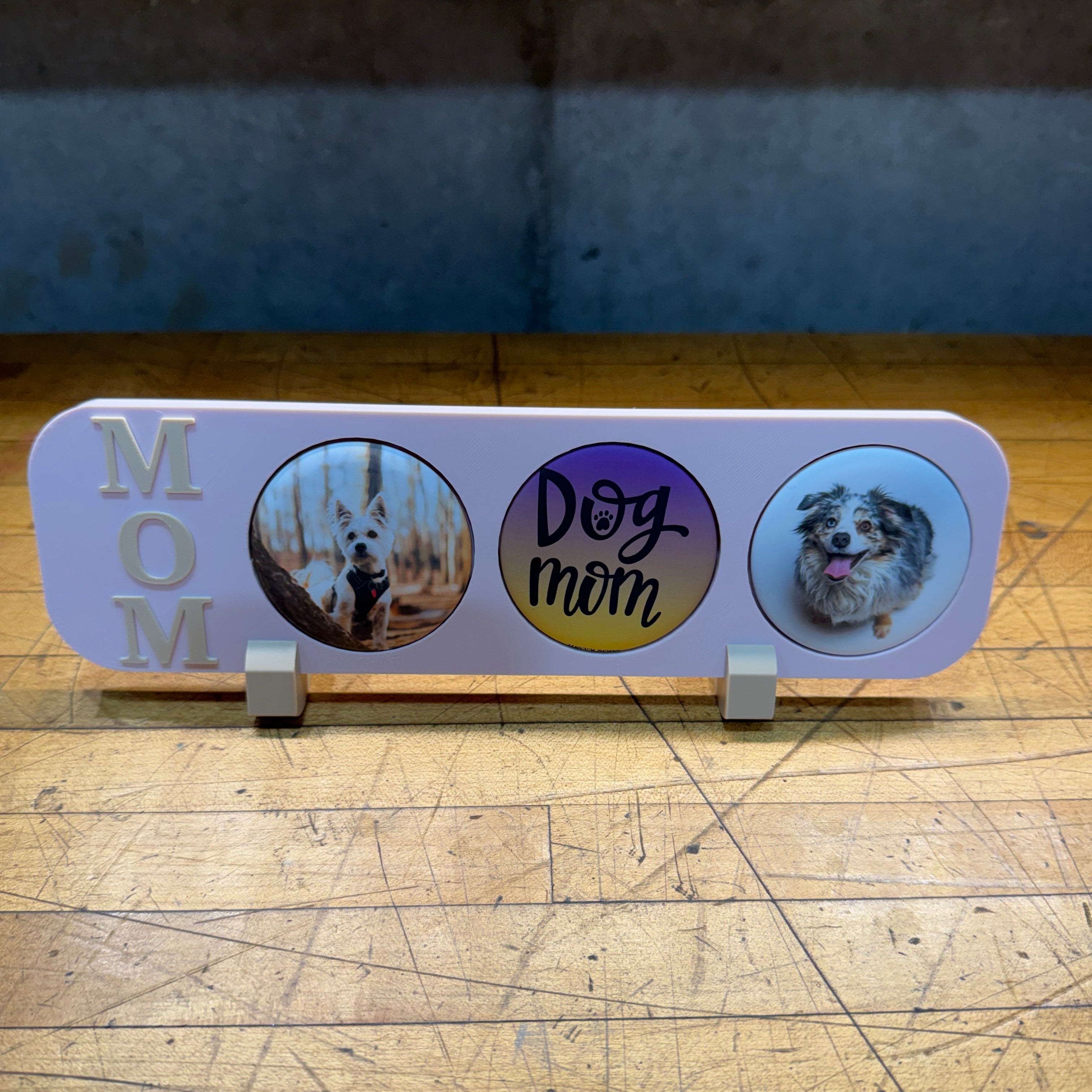 Custom dog mom photo frame with beloved pet pictures, a heartfelt personalized gift for dog moms by StickPic